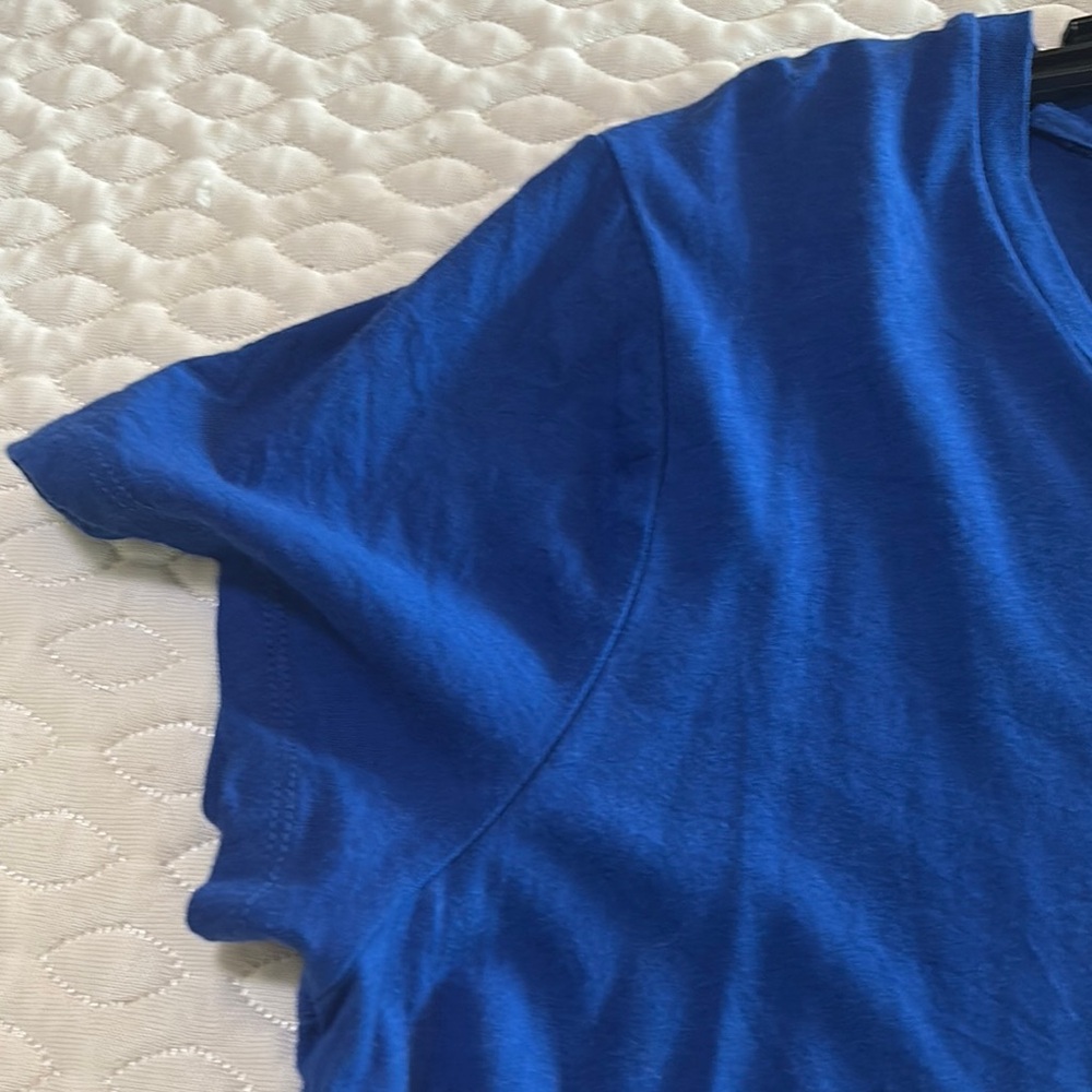 Michael Kors Royal Blue Tee with Metallic Silver MK Design - Picture 3 of 6